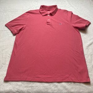 Vineyard Vines Salmon Pink Short Sleeve Pink 100% Cotton Polo Shirt Size…
